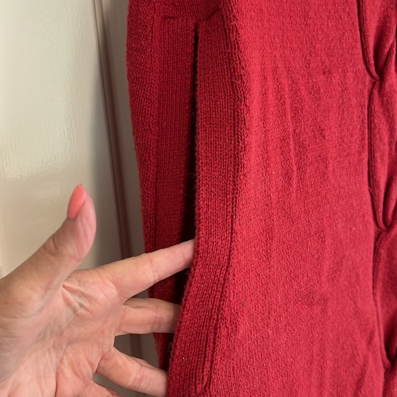 Zenergy ( by Chicos) red sweater poncho in S/M. High collar. Machine washable. - Picture 2 of 5